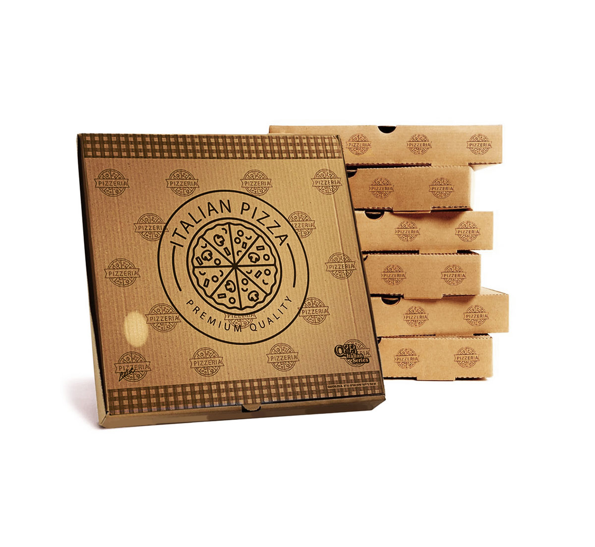 קרטון לפיצה 22 חום 100 יח'